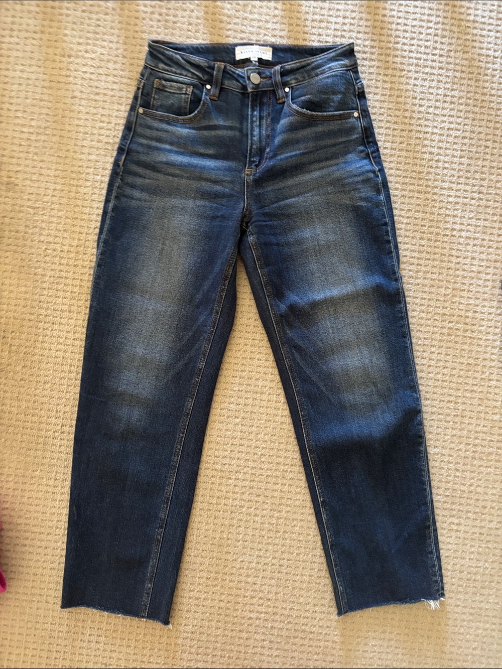Dark Blue High-Rise Cropped Jeans - Women